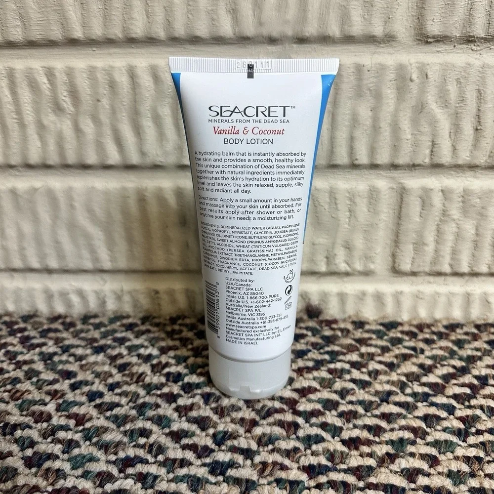 Seacret Minerals From The Dead Sea Body Lotion Ocean 6.8 OZ Vanilla & Coconut